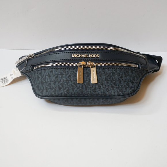 Michael Kors Kenly Small Waist Fanny Pack Crossbody Belt Bag MK Navy Admiral - Picture 3 of 10